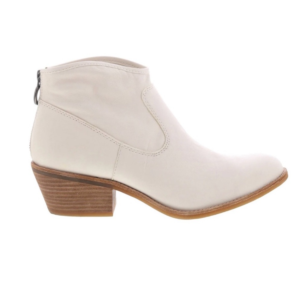 Sofft Aisley Beige Leather Ankle Boots Leather Zip Booties Size 6.5 - Picture 3 of 13